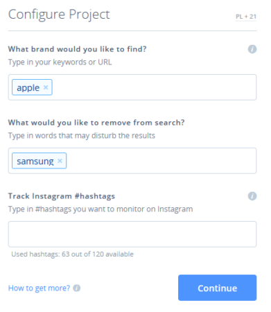Configuring a project's parameters